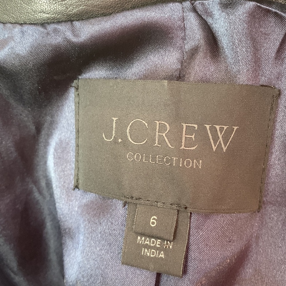 HTF, Rare J. Crew Collection Stand Collar Leather Moto / Biker Jacket - Picture 12 of 14